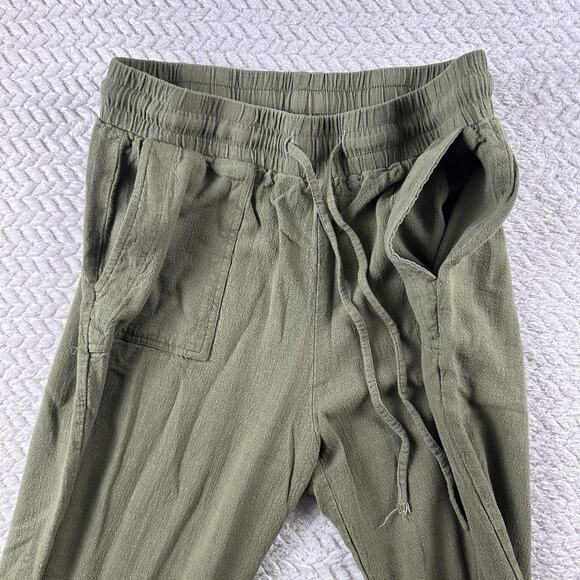 Staccato Pants Women Medium Army Green Coastal Beachy Lightweight Linen Blend - Picture 3 of 12